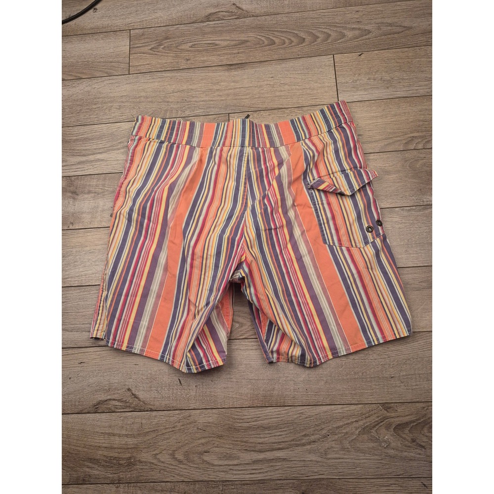 Polo Ralph Lauren Mens Striped Swim Trunks Orange Purple Pony Logo Size M - Picture 10 of 12